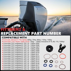 Hututimo 352932 Trim Piston Repair Seal Kit with Wrench Compatible with Evinrude Johnson E-Tec 60HO 75 90 115hp 130hp Replaces 5008985 5008773