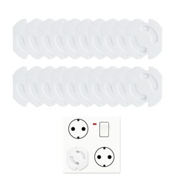 Pack of 20 Socket Child Safety Lock for Sockets and Power Strips with Twist Mechanism, Socket Safety Lock for Babies and Children (Rotate)