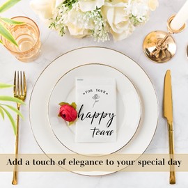 Ohuimrt 30 Packs Happy Tears Tissues for Wedding, 3 Ply Wedding Tissue Packs For Guests, Bulk Individual Pocket Tissue Packs for Welcome Favor Bags Wedding Gifts