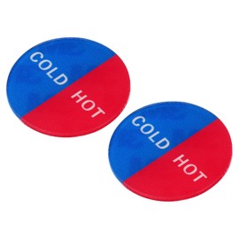 PATIKIL Self Stick Cold/Hot Water Label, 4 Pack Acrylic Round Sticker Signs for Faucets Sinks, Multicolor