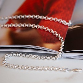 Tuscany Silver Women's Sterling Silver 6.4 mm Round Belcher Chain Necklace of Length 61 cm/24 Inch