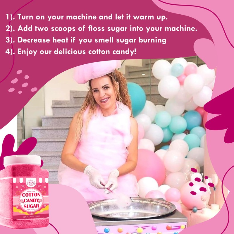 Cotton Candy Floss Sugar Package of 2ct-(Pink Vanilla and Blue