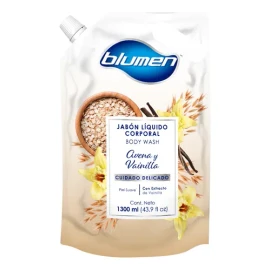 Jabón Líquido Corporal Cuidado Delicado Avena Y Vainilla 1300ml Blumen