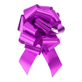 MECCANIXITY 20pcs 8 Inch Metallic Large Big Pull Bow Gift Wrapping Bows Ribbon for Wedding Car Baskets Presents Christmas Bow, Pink