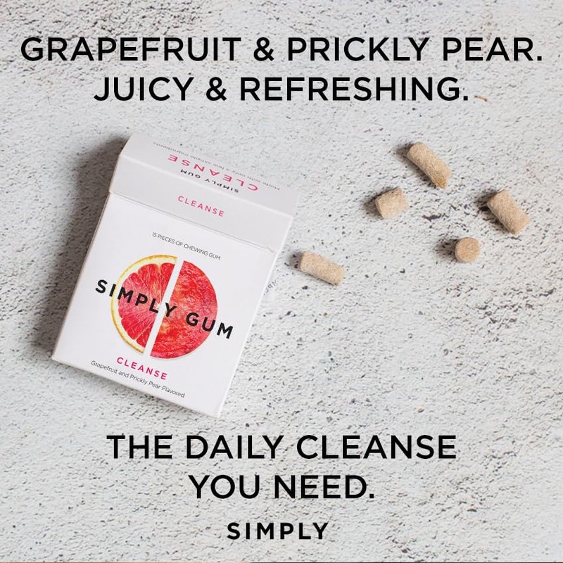 SIMPLY Gum Cleanse (Grapefruit and Prickly Pear), Plastic-Free Natural Chewing