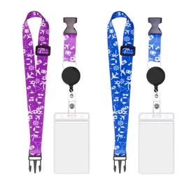 2 PCS Adjustable Cruise Lanyard, Waterproof Cruise Card Lanyard with Card Holder, Cruise Lanyard for Ship, Retractable Lanyard Protector for Nurse Teacher Student