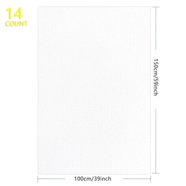 Generic Cross Stitch Aida Cloth, 14 Count, 39 x 59 inches, White