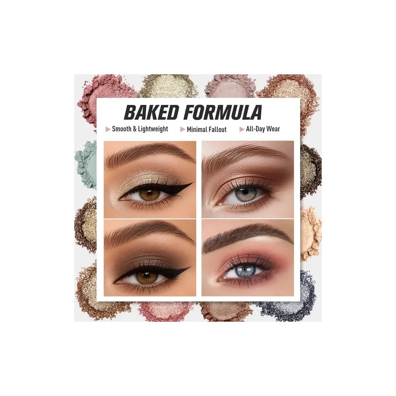 Paleta 16 Sombras Baked Con 15 Brochas Maquillaje Set