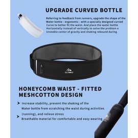 SENIKO Running Belt Hydration with Bottles,Fanny Pack Water Bottle Holder, Zipper Waist Pouch Fits Most phones,Zerobounce Design for Cycling Climbing Marathon (upgradation)