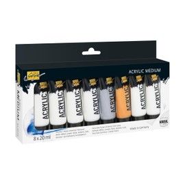 KREUL 85931 Solo Goya Acrylic Medium, 8 Structure Pastes in 20 ml Tubes, Starter Set for Simple, Three-Dimensional Art Projects