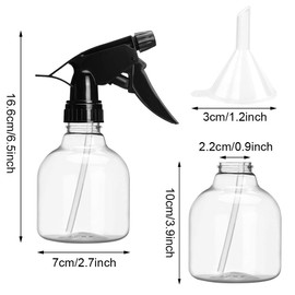 SUPERLELE Spray Bottles 7pcs 8oz Empty Plastic Spray Bottle with Adjustable Nozzle for Hair and Cleaning Solutions Includes Funnel and Labels