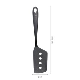 Fiskars Essential 1065595 Spatula with Sharp Edges and Asymmetric Head Plastic Length 29 cm Black