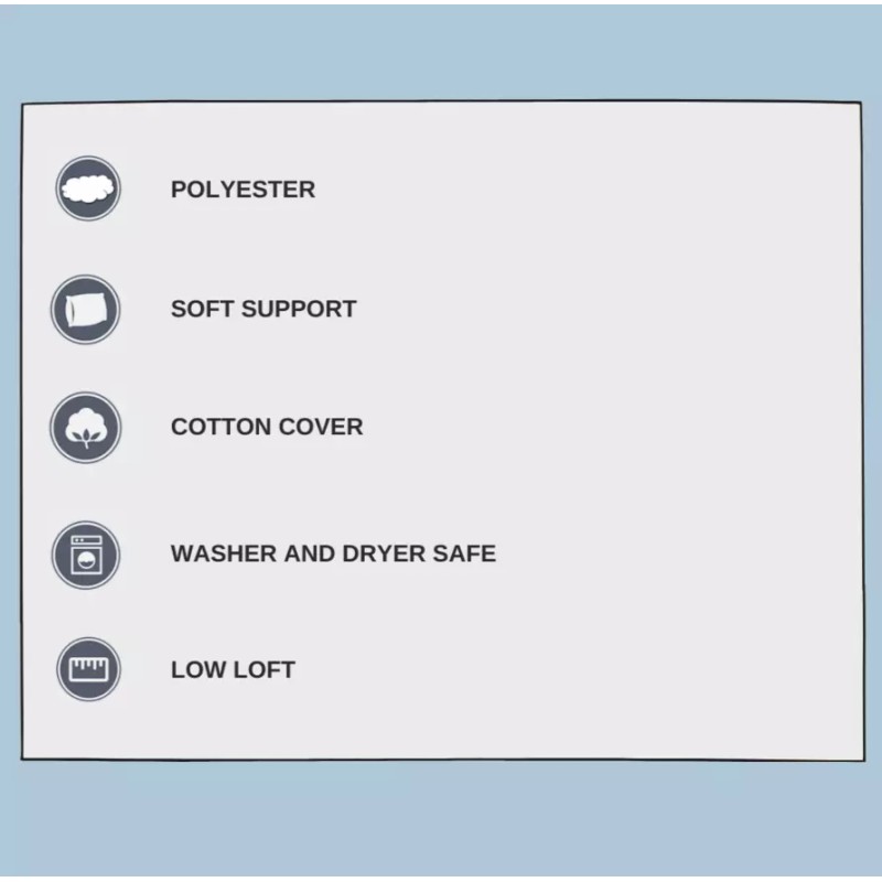 Restful Nights Blue Cord SOFT Pillow Standard Size