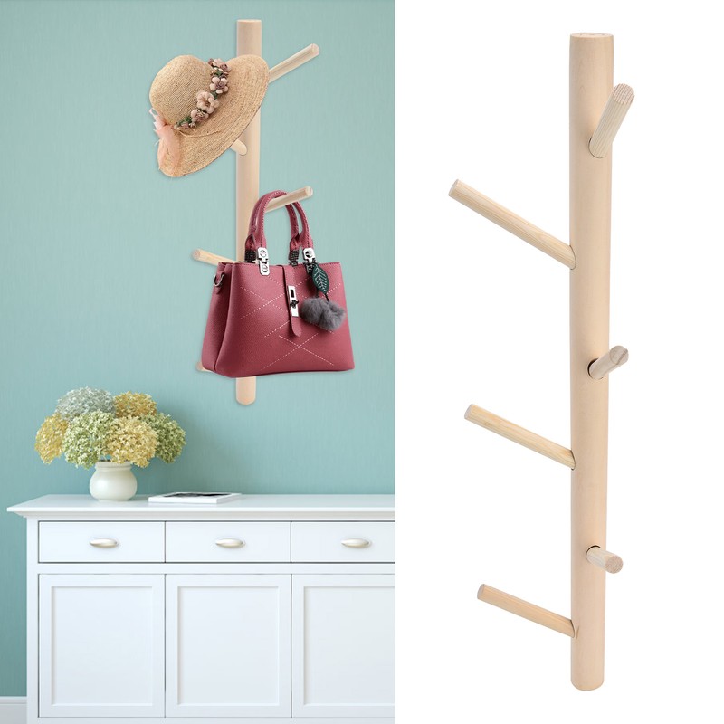 Punch Free Wall Mounted Coat Rack Towel Hanger Tree Branch