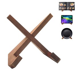 Book Stand Holder,Cookbook Holders for Reading Hands Free,Cookbook Stand,Wooden Cook Book Kitchen Counter Decor Display Stand,Cookbook for Kitchen Perfect Gift for Cooking Lovers (Vintage Brown)