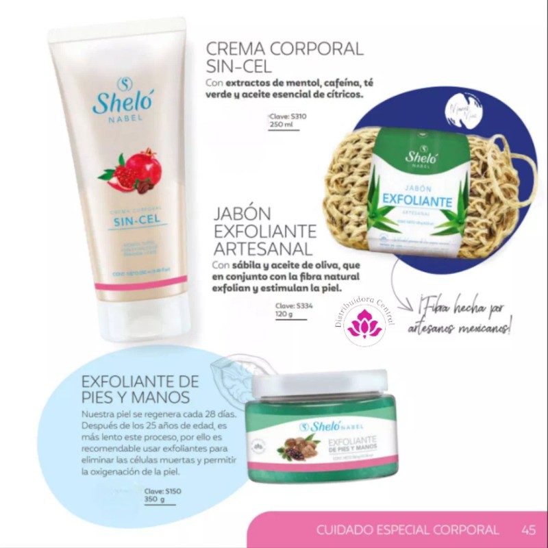 Sheló Nabel Jabon Exfoliante Artesanal Shelo Nabel® 120grs. 3 Piezas