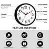 Rohioue Wall Clock Modern 8 Inch Battery Operated Silent Non