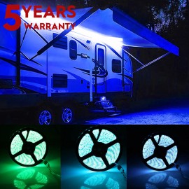 SHENKENUO RGB NEW Waterproof RV Exterior Awning Strip Lights, RV Outdoor Lights16.4FT 12V