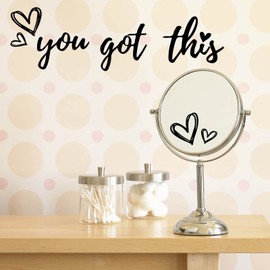 PLIGREAT You Got This Quotes Wall Stickers, Peel and Stick Wall Decals, Removable Vinyl Art Letters Walls Sticker for Bedroom Living Room Home Office Decorations Indoor Window Art Decor