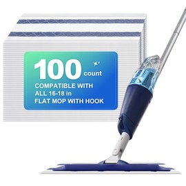 Disposable Mop Replacement Pad, Microfiber Cleaneing Pads for All 16-18'' Hook Loop System Flat Mop, Heavy-Duty Sweeping Cleaner Pads for Multi-Surface Hardwood