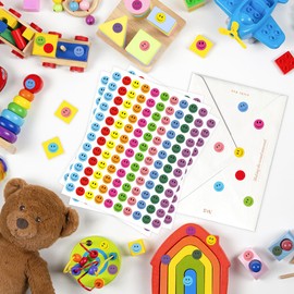 6000 Pcs Smiley Face Stickers, 50 Sheets Small Happy Face Sticker 10 Colors Mini Face Sticker Round Colorful Reward Stickers for Kids Classroom Behavior Chart Decals for Students Teachers Supplies