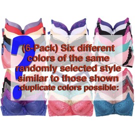 ToBeInStyle Women's Pack of 6 Random Assorted Print Bras - Assorted Colors - Size 30A