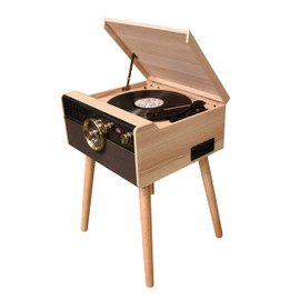 TechPlay Cyclops Complete High Power Stereo System, Turntable, Cassette/CD Player with Bluetooth Connection (Cappuccino)