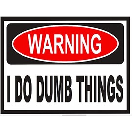 Warning I DO Dumb Things Bumper Sticker Hard HAT Sticker Toolbox Sticker Laptop Sticker Window Sticker