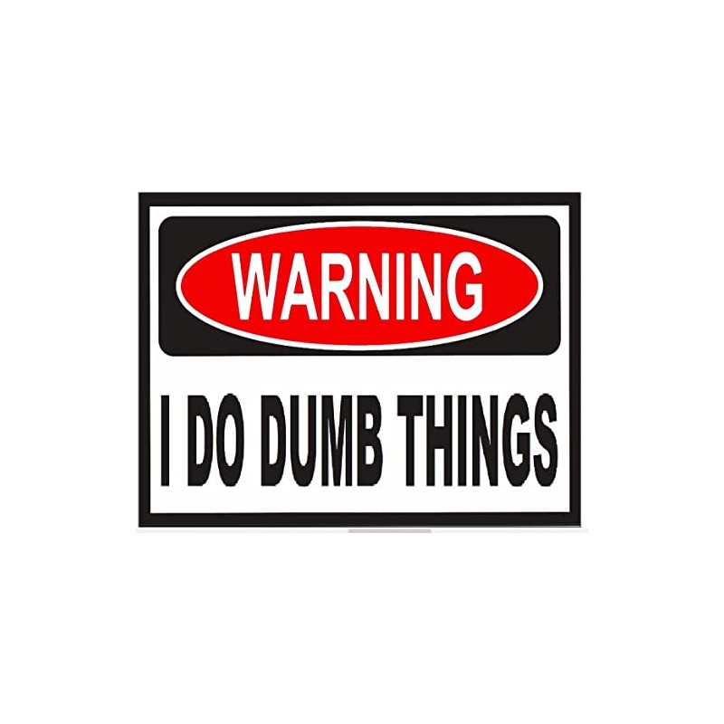 Warning I DO Dumb Things Bumper Sticker Hard HAT Sticker
