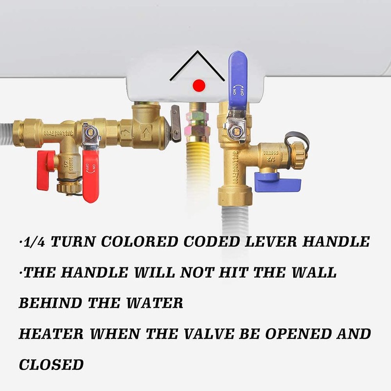 Hourleey 3/4 Inch IPS Isolator Tankless Water Heater Service Valve