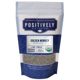 Positively Tea Company, Organic Golden Monkey, Black Tea, Loose Leaf, 4 Ounce Bag
