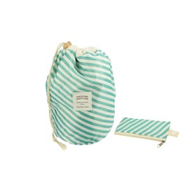 Fantasia - Drawstring Toiletry Bag: Hanging Cosmetic Bag for Makeup and Accessories - 23.5 cm High - Women's Toiletry Bag - Makeup Bag, Turquoise/White, Classic