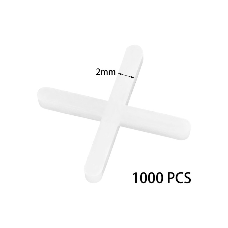 1000 PCS Plastic Cross Tile Spacers,2mm Flat Tile Leveling Spacers