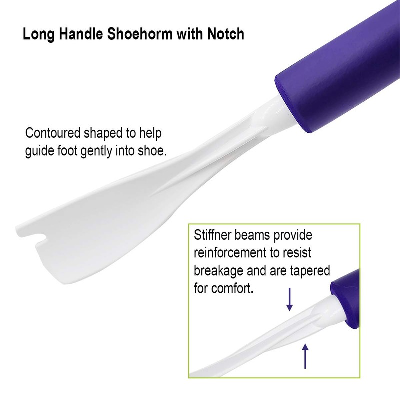 4-in-1 Dressing Stick- 24" Dressing Pal. Long Handled Shoe Horn,