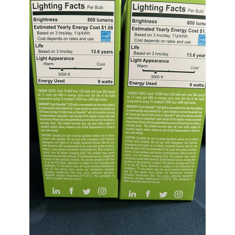 Greenlite NEW Greenlite LED 60W A19 Med Base Household Bulbs