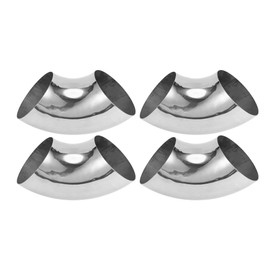 Motoforti 4pcs 90 Degree Mandrel Bend Elbow Car Exhaust Pipe Tubing Piping 5.5" Inch OD Thickness 1.5mm/16GA 141x325x1.5mm 304 Stainless Steel Silver Tone