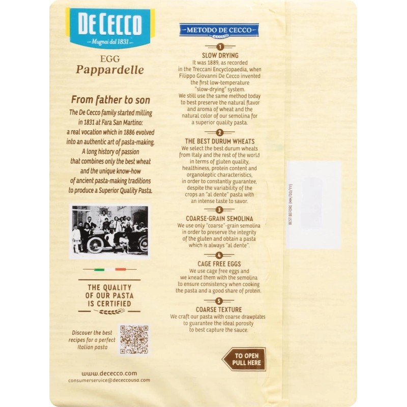 Does Not Apply De Cecco Pasta, Egg Pappardelle, 8.8 Ounce