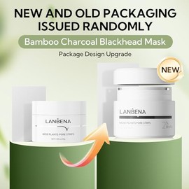 LANBENA Mascarilla Para Puntos Negros Con 60 Piezas Tiras, Mascarilla Despegable Removedora De Puntos Negros, Mascarilla Facial Purificante Para Plantas De Nariz (1.05Oz/30G)