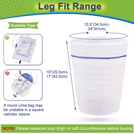 Catheter Bag Holder Foley Leg Bag Covers Catheter Securement Stabilization Device Nephrostomy Urinary Urine Drainage Bags Sleeve Supplies for Men or Women Washable 2PCS (M)