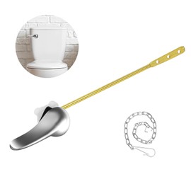 Toilet Flush Handle Replacement Kit, Zinc Alloy Toilet Handle Brass Toilet Flusher Lever Compatible with Most American Standard Toilet Bowls, Universal Toilet Handle Replacement Kit
