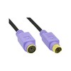 InLine® PS/2 cable, InLine®, M/F, black/purple, golden contacts, 2m
