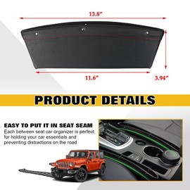 x xotic tech 2 Packs Car Seat Gap Filler Organizer, Universal Fit Extra Storage Pocket Bag Between Seats Gap Filler to Hold Keys, Coins, Phone, Cards, Pens