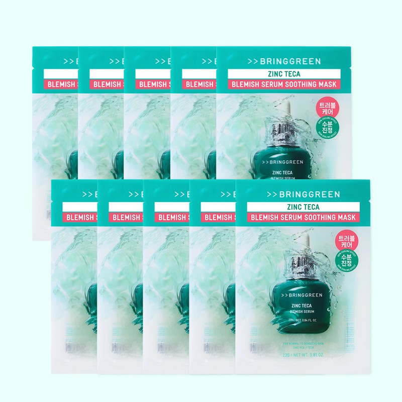 Bring Green Zinc Teca Trouble Serum Soothing Mask 10 sheets,