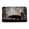 Rustic Bear Bath Mat Wildlife Bear Tree Forest Rustic Wooden