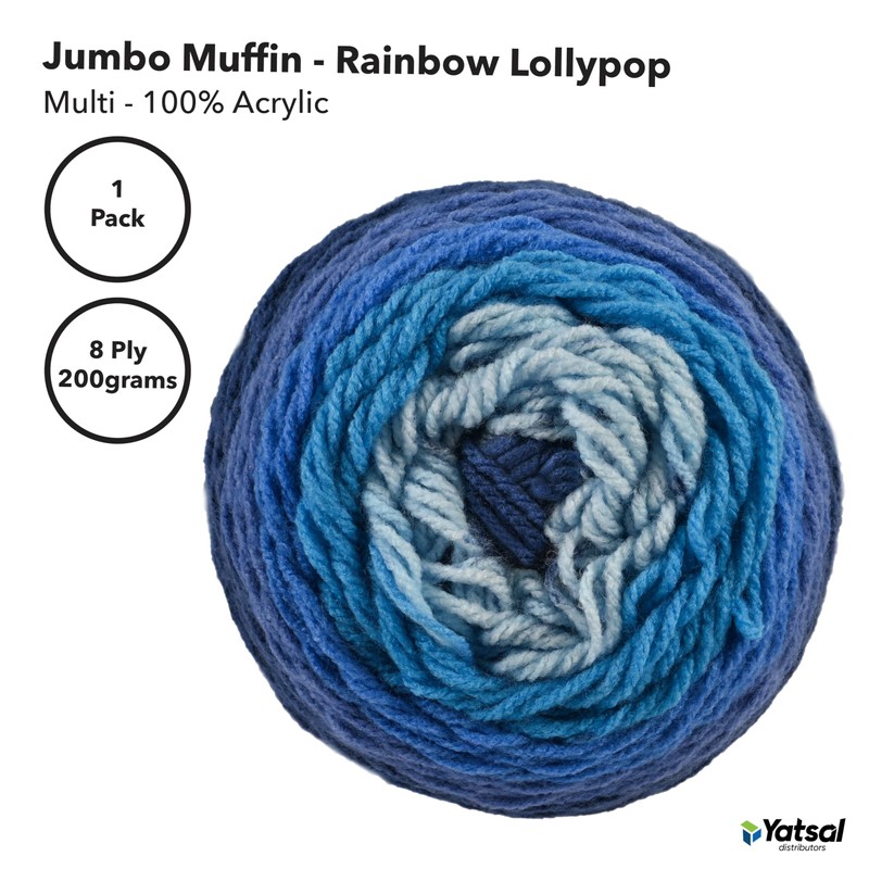 Yatsal Jumbo Muffin 8-Ply Premium Knitting Yarn 200 g, Luna