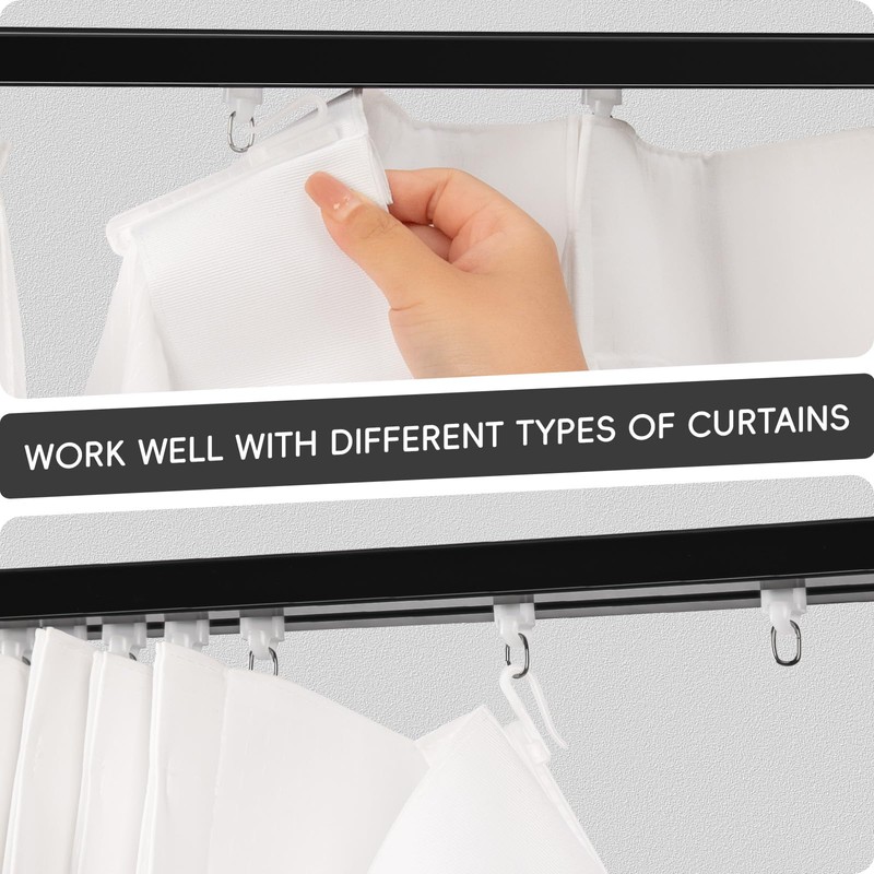 Ceiling Curtain Track, Curtain Track with Roller Hooks, 6ft -