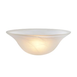 Aspen Creative 23140-11A Etched Alabaster Transitional Style Replacement Glass Shade for Medium Base Socket Torchiere Lamp, Swag Lamp and Pendant, 15-1/2" Diameter x 5-1/2" High, 1 Pack
