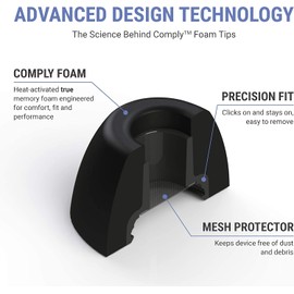 COMPLY Premium Memory Foam Earphones Tips For Airpods Pro Generation 1 & 2 Replacement Earbud Tips For A Comfortable Secure Fit RPET Eco Friendly Packaging x 3 Pairs (Medium)