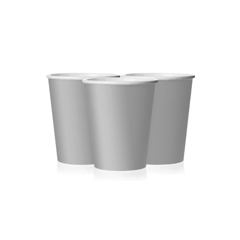 Unique Party 33446 - 9oz Silver Paper Cups, Pack of
