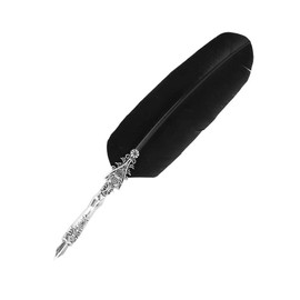 Topiky Vintage Classical Fountain Pen Signning Calligraphy Feather Quill Dip Writing Pen Stationery Gift for Students/Teachers(Black)